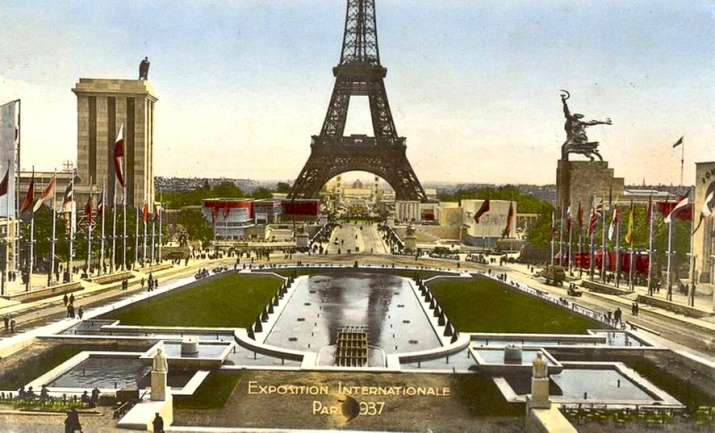 Германский (слева) и советский павильоны на Всемирной выставке в Париже. Фото: Фрагмент карты. Москва и окрестности. Фото: ЦНИГР музе