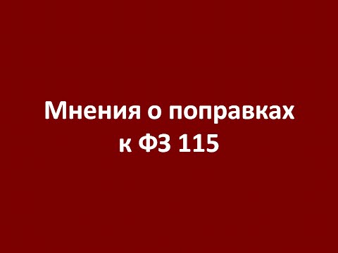 Мнения о ФЗ 115 (видео)