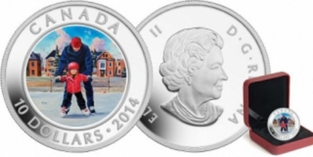 «Обучение катанию на коньках» - тема канадской монеты