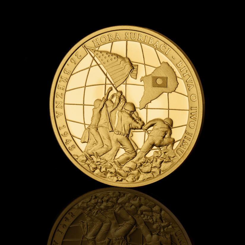 Чешский монетный двор выпустил золотую монету  к годовщине битвы за остров Иводзима
