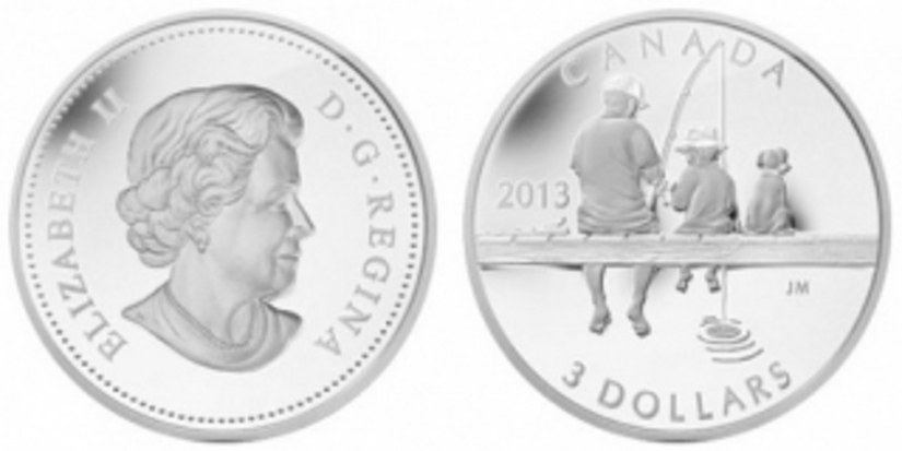 «Рыбалка» - серебряная канадская монета