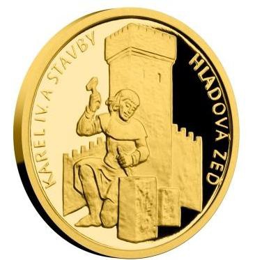Чешский монетный двор выпустил золотую монету с изображением Карла IV и Голодной стены